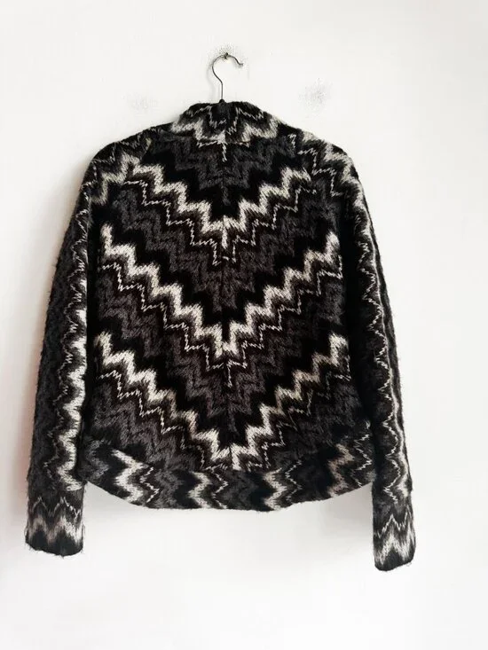Mike Gonzalez Zig Zag Sweater Grey Black White M - Picture 6 of 7